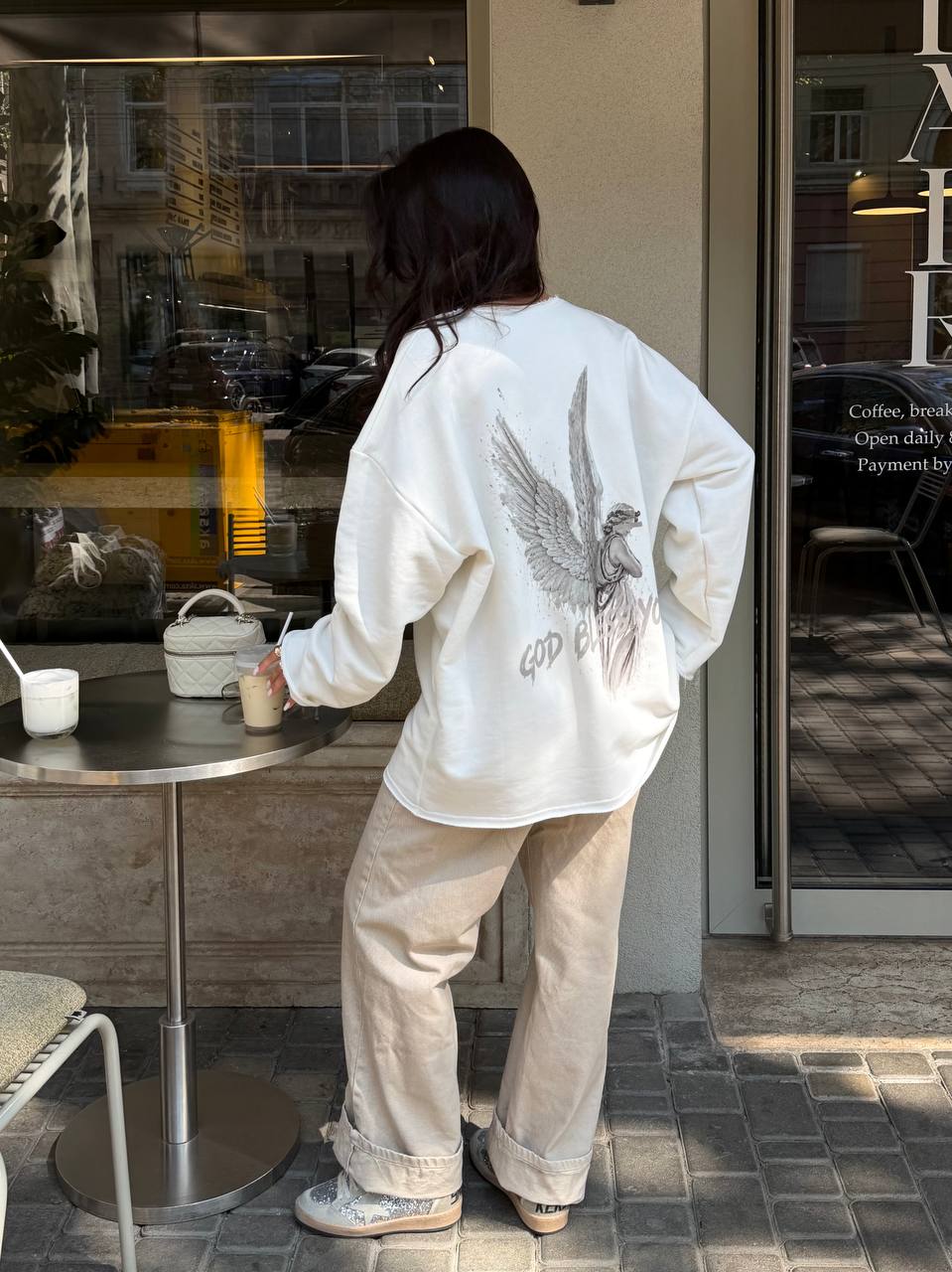 GOD BLESS YOU Oversized Long Sleeve